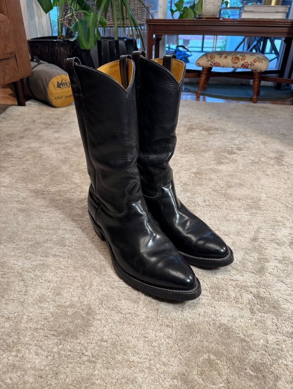 Nocona USA Made Black Leather Cowboy Western Boots Men’s 11 E Biltrite